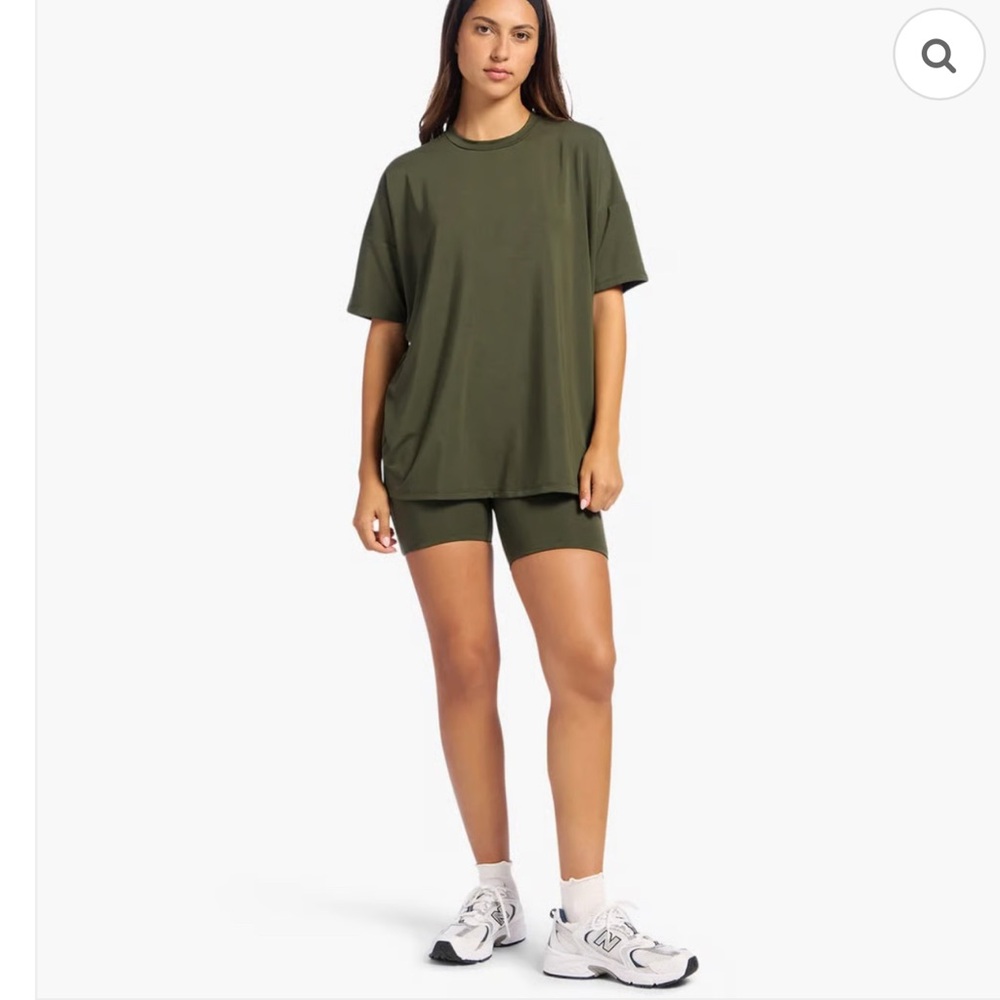 Nuuds FULL SET Original Biker Short and Oversized T-Shirt Darkest Olive‎ Medium - Picture 14 of 14
